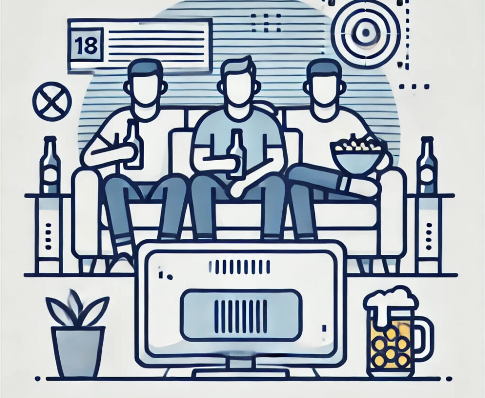 Friends enjoy a sporting event since they are betting on TrueBet